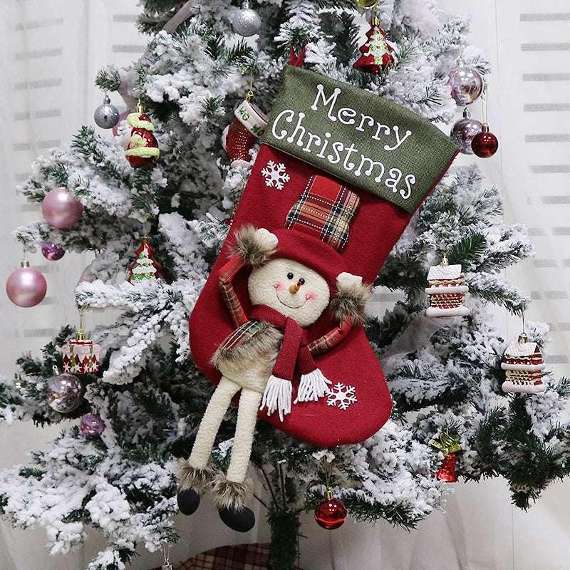 Christmas Big Stockings 3D Plush Xmas Decoration Set - ZA-Zola