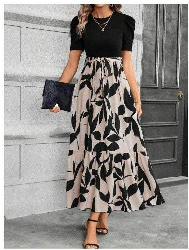 Elegant Floral A-Line Vacation Dress - ZA-Zola