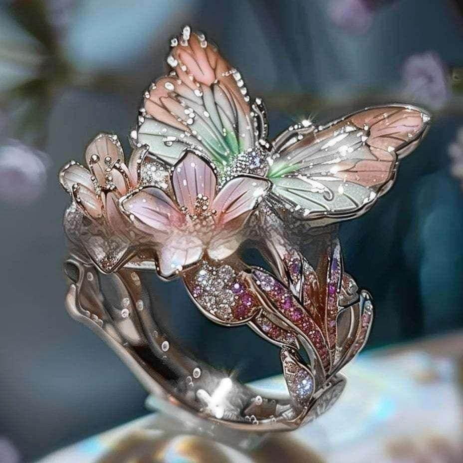 Elegant Butterfly Ring for Women Adjustable Open - ZA-Zola