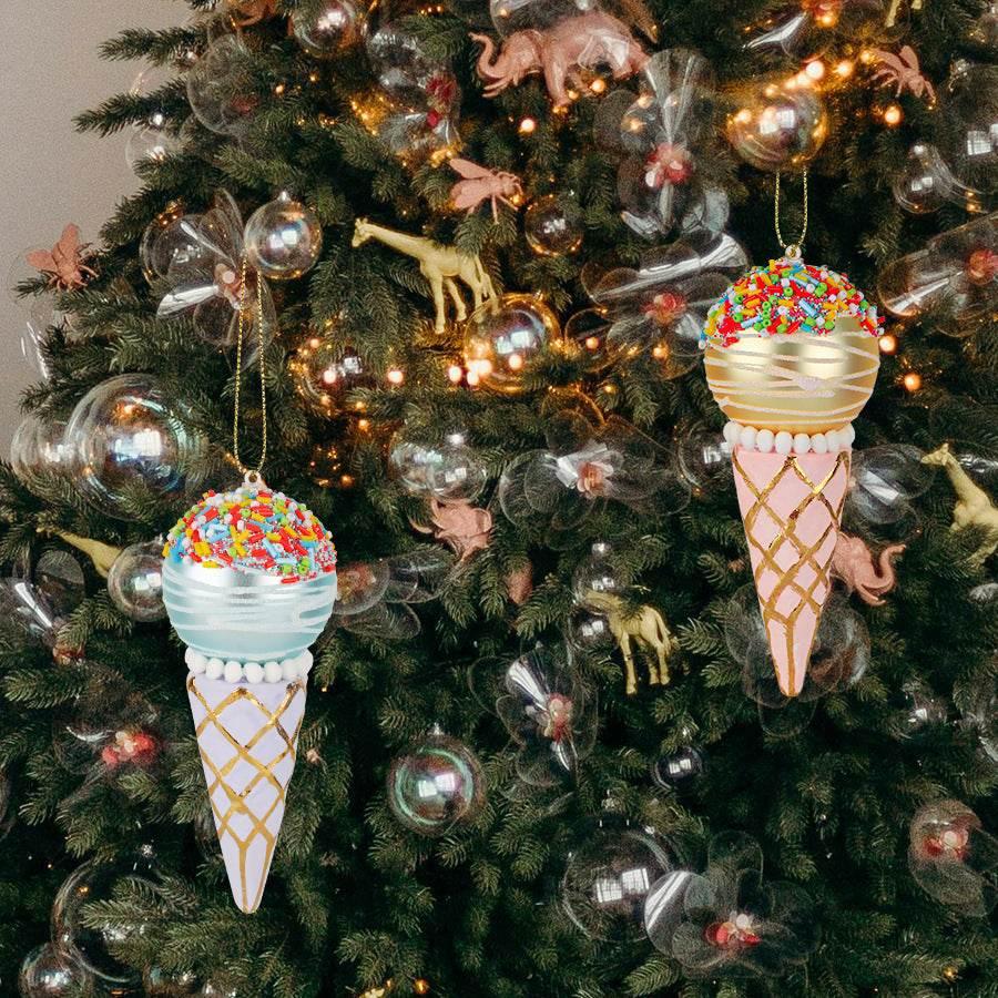 Ice Cream Christmas Tree Pendant | Glass Cone Ornament - ZA-Zola