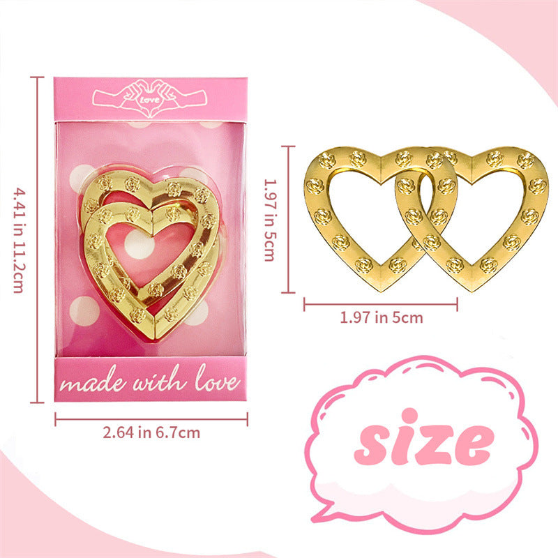 Creative Valentine’s Day Gift Double Love Ornament – Gold