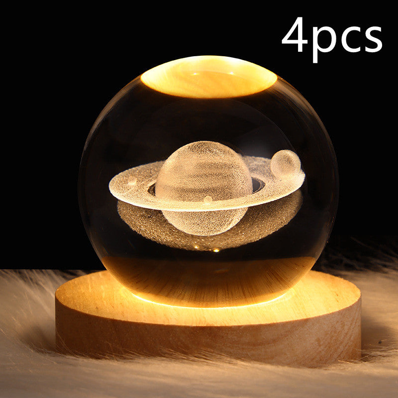LED Galaxy Crystal Ball Night Light 3D Planet Moon Lamp | ZA-Zola