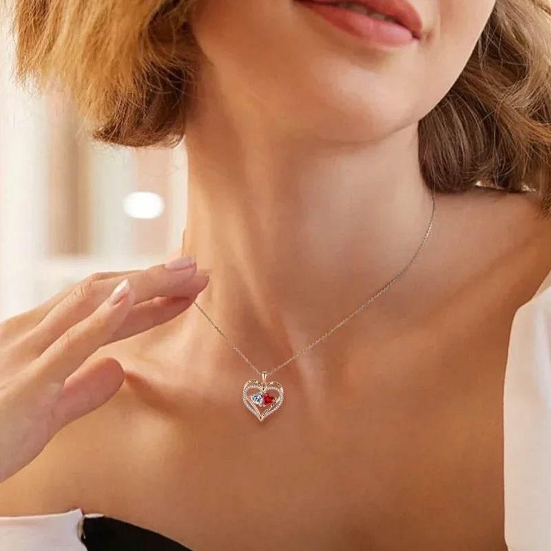 Buy S925 Silver Double Love Necklace - Perfect Valentine's Gift - ZA-Zola
