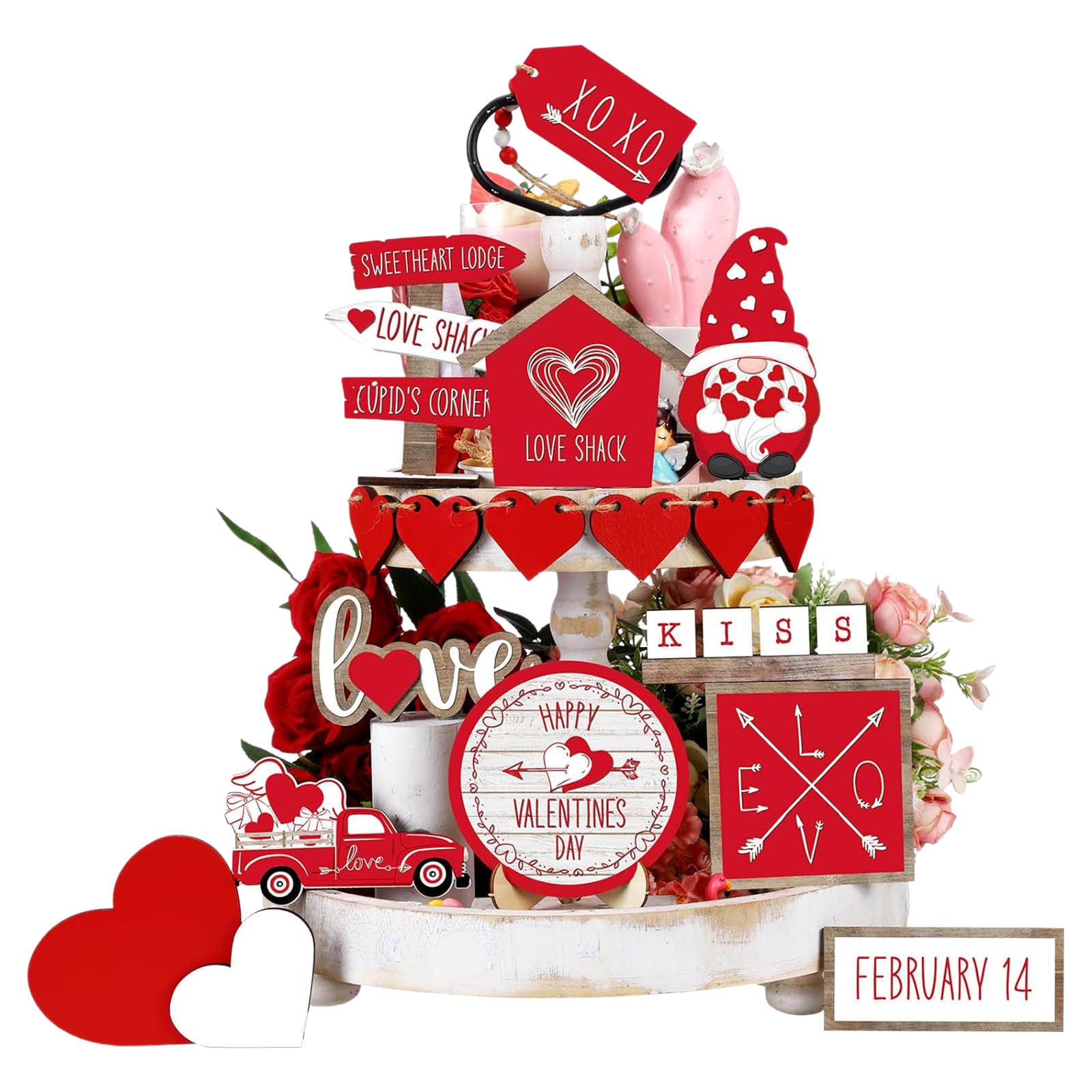 Wooden Decorative Tray Ornament | Human Day Party Décor