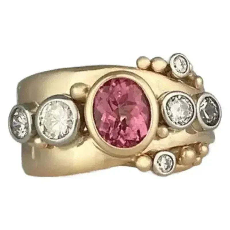 Multicolor Zircon Ring | Bold Statement Geometry - ZA-Zola