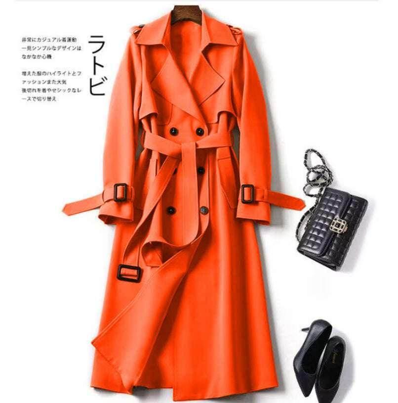 Double-Breasted Mid-Length Trench Coat for Women - ZA-Zola