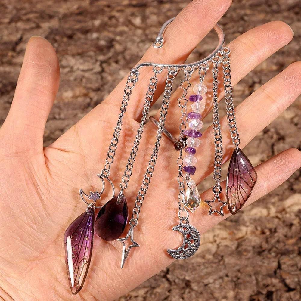 Handmade Crystal Ear Hooks - Natural Gravel Earrings - ZA-Zola