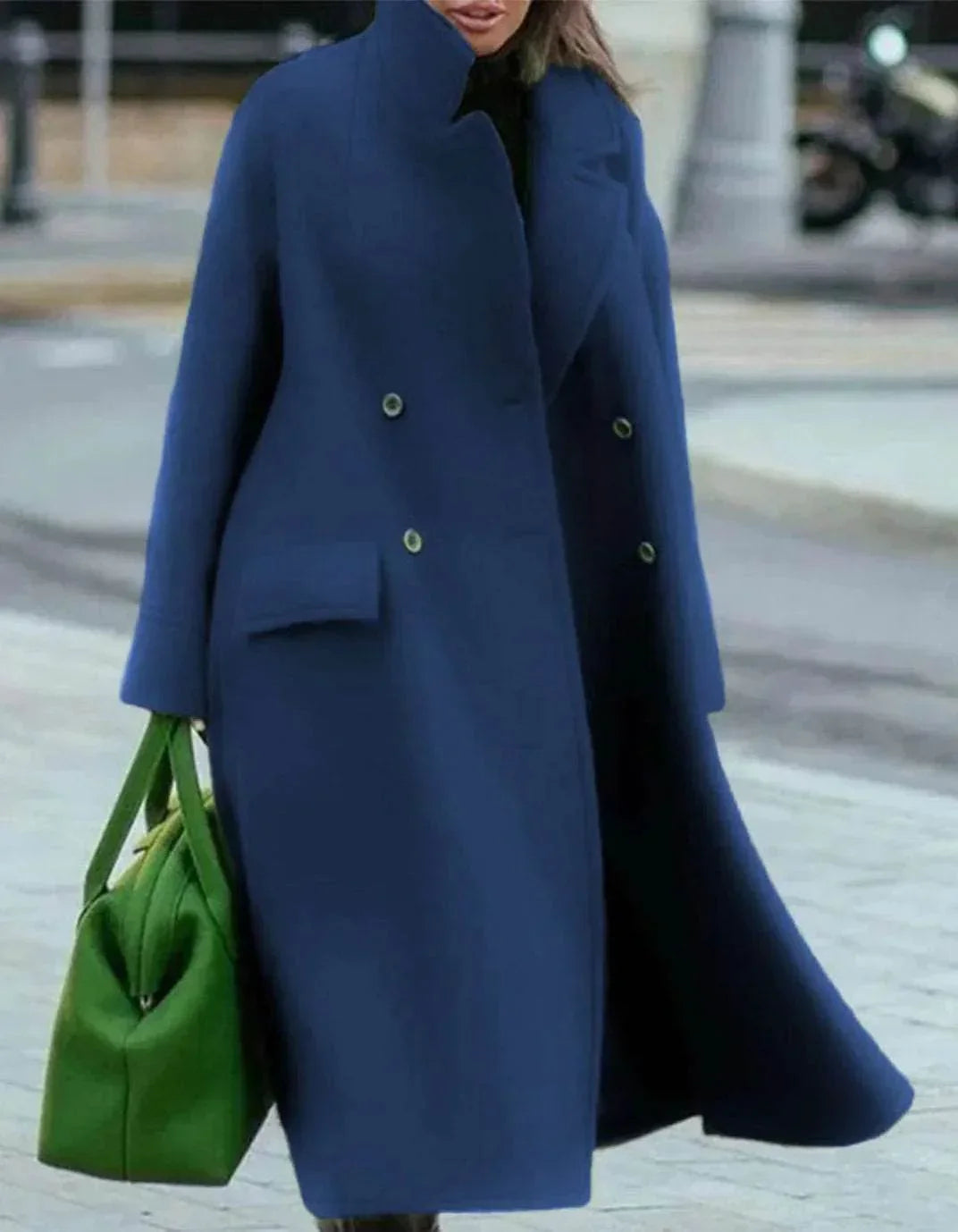 Long Woolen Coat – Solid Color Temperament Commuting Coat - ZA-Zola