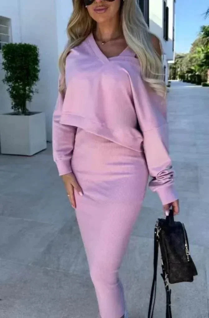 2-Piece Vest Skirt & Hoodie Set – Elegant Style - ZA-Zola