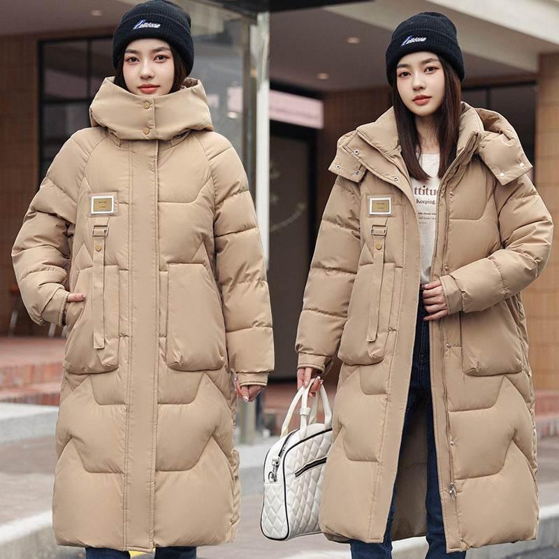 Detachable Hat Women’s Coat | Mid-Length Thickened Jacket - ZA-Zola