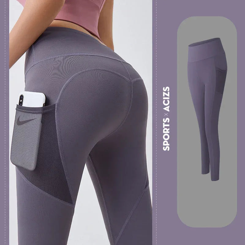 Women Pocket Yoga Leggings Tummy Control Fit - ZA-Zola