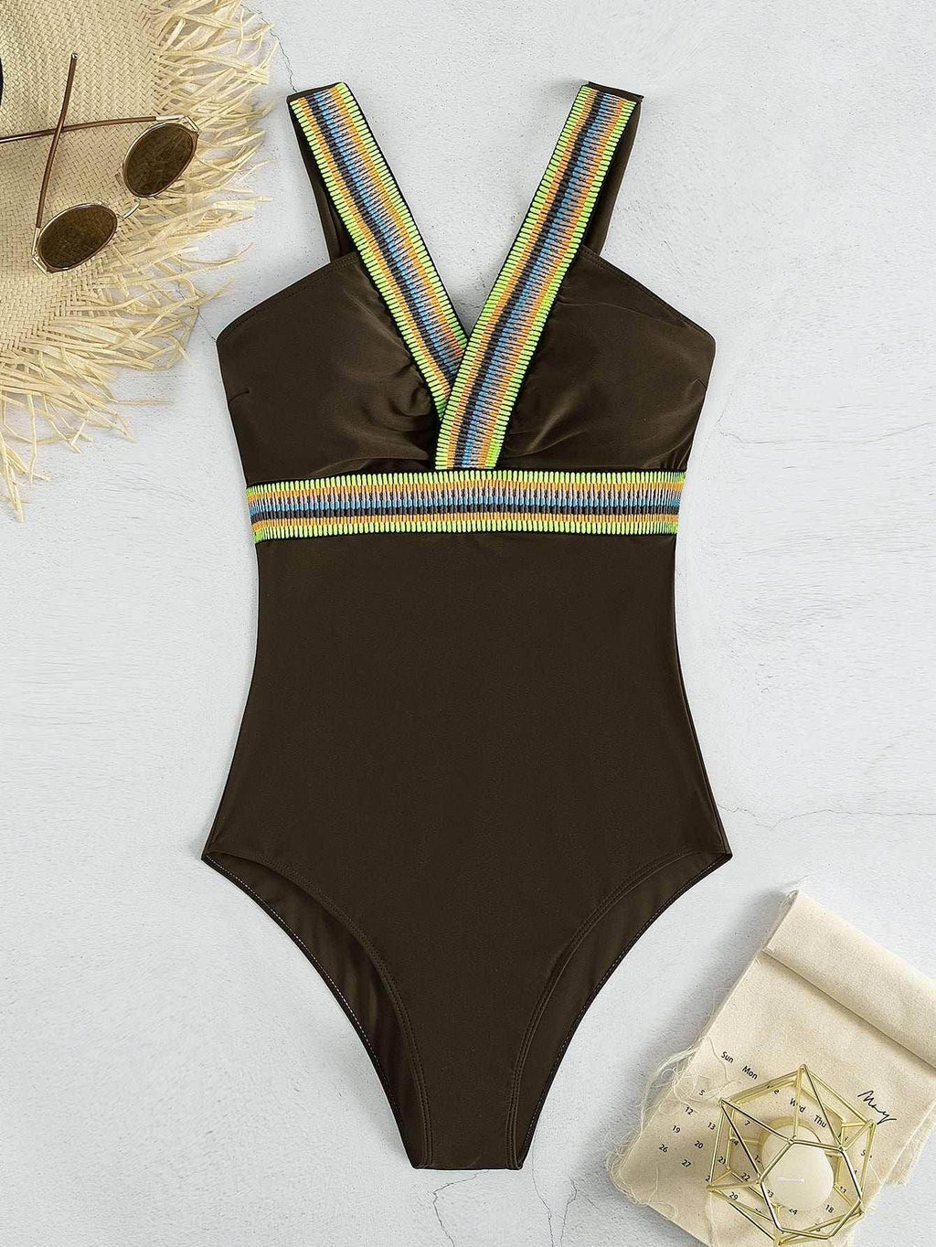 Deep V Spaghetti Strap Swimsuit – Sleek & Sexy - ZA-Zola