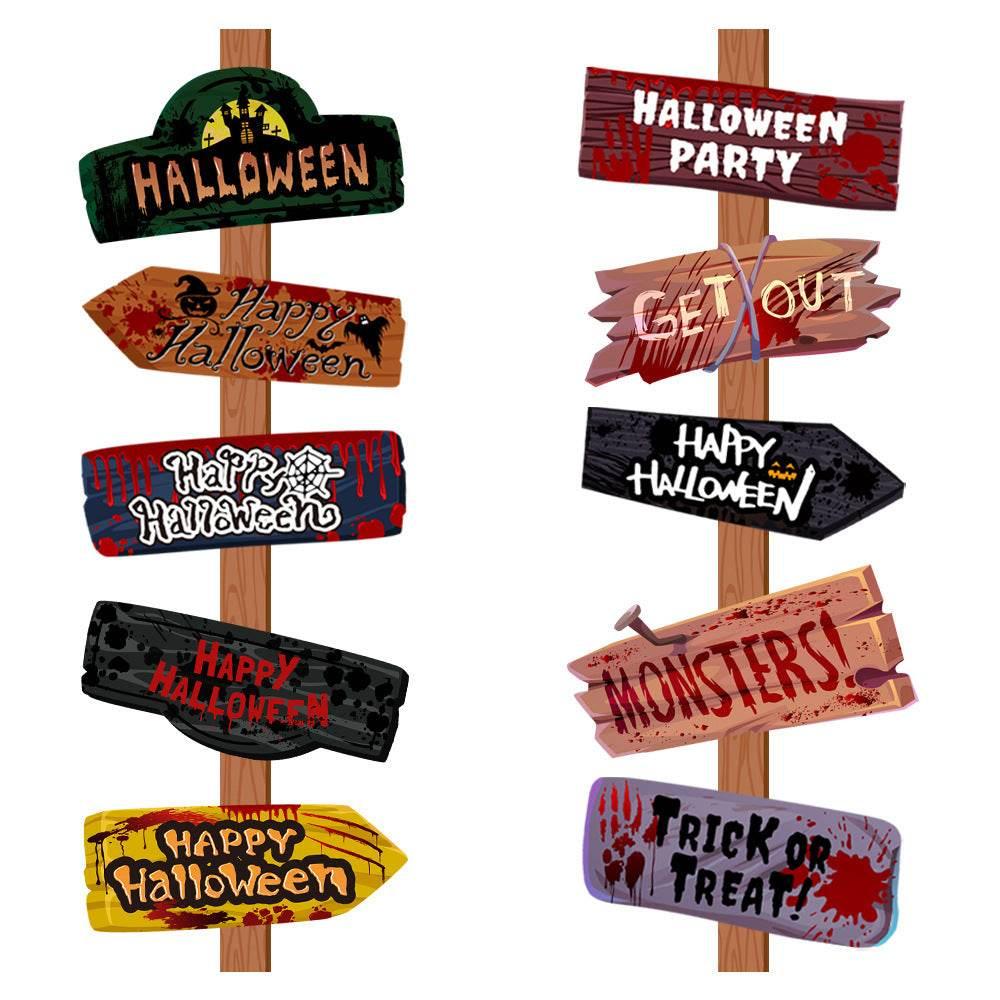 ZA-Zola Halloween Paper Signs Party Props Set - ZA-Zola