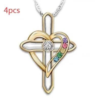 Cross Love Gemstone Pendant Necklace for Men - ZA-Zola