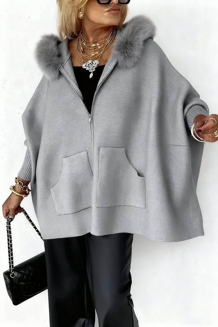 Plush Hooded Cardigan for Women | Warm Zip-Up Knit Jacket - ZA-Zola