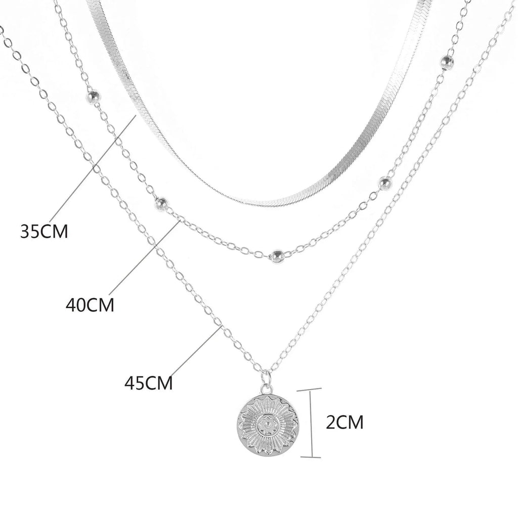 Multi-Layer Lotus Pendant Necklace for Women - ZA-Zola