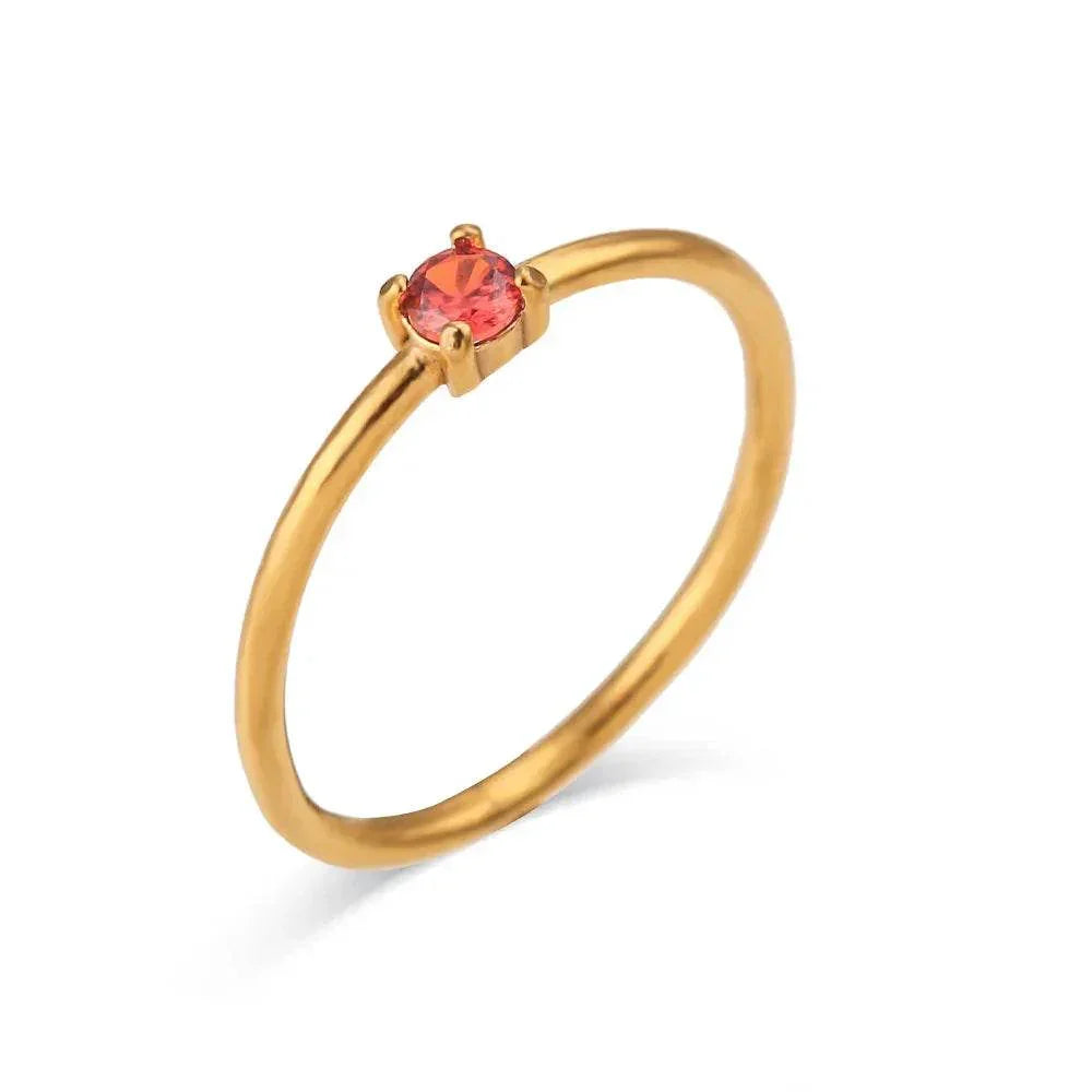 Elegant Light Luxury Zircon Birthday Ring Women - ZA-Zola