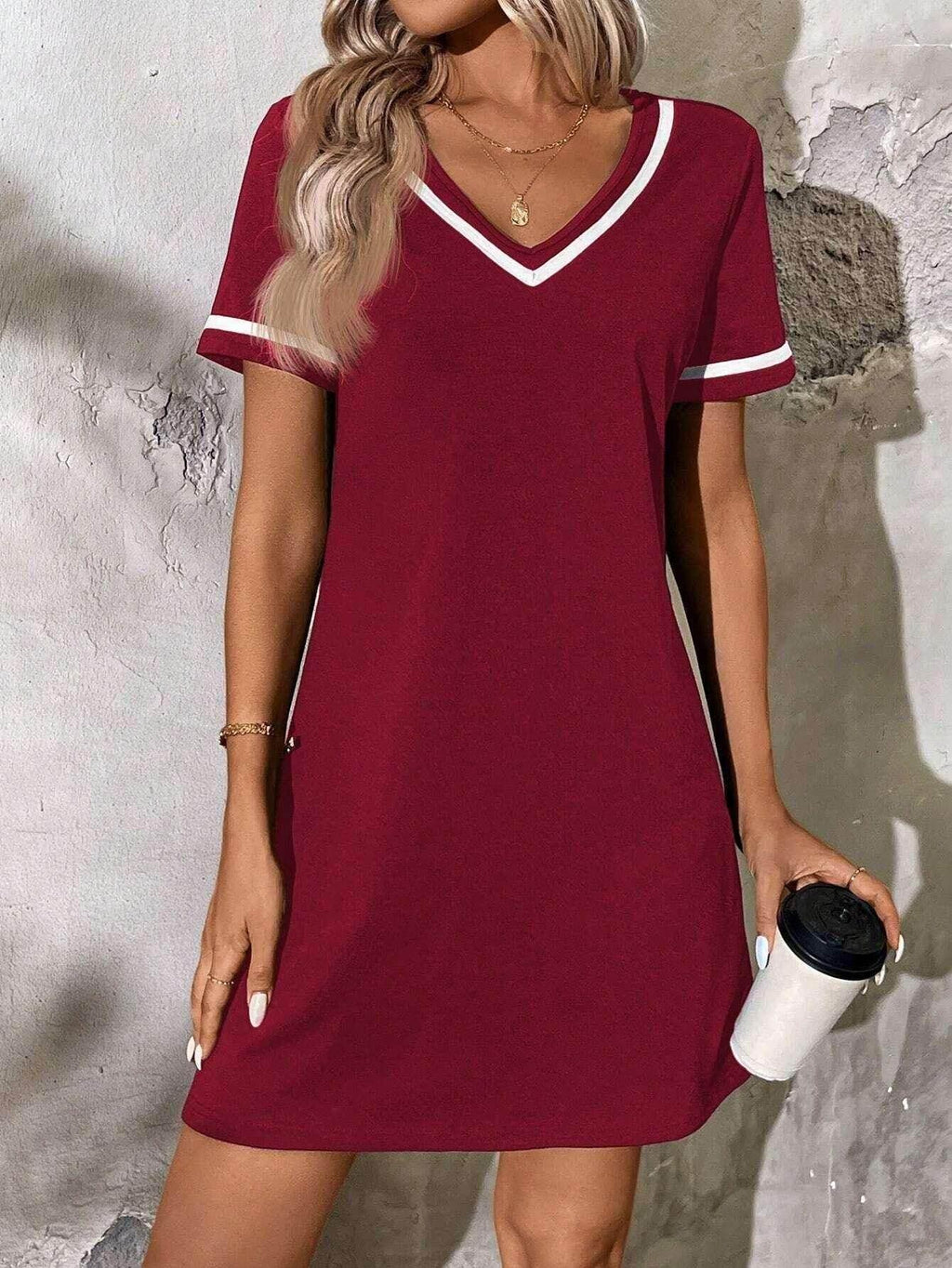 V-Neck Casual Short Sleeve Dress for Women - ZA-Zola