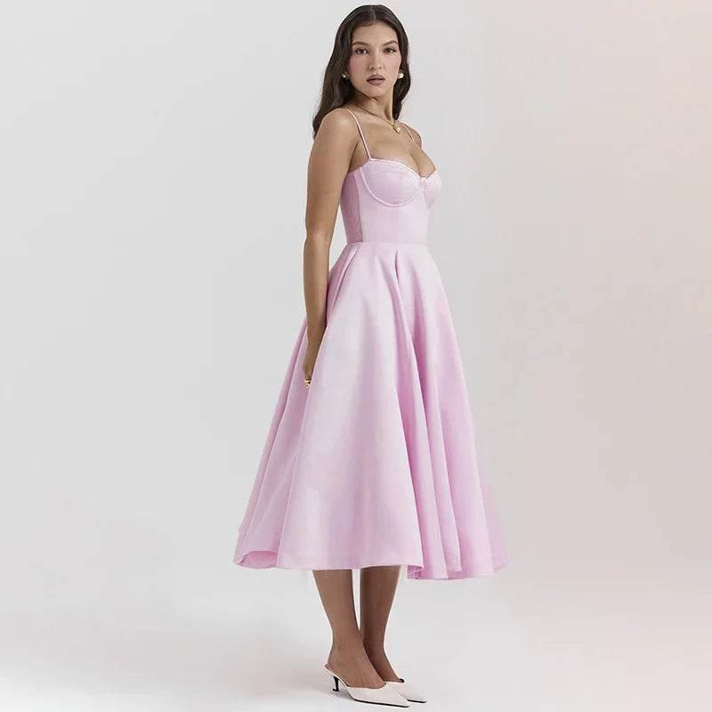 Slim-Fit Corset Swing Sling Dress – Chic & Flattering - ZA-Zola