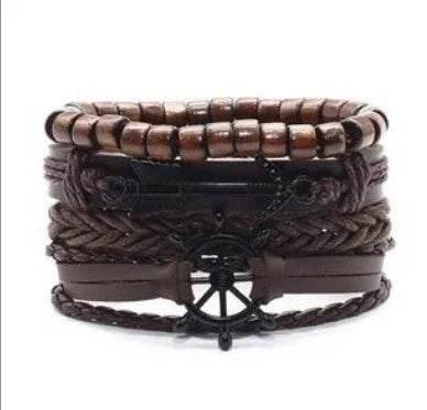 Men’s Vintage Braided Leather Bracelet - ZA-Zola