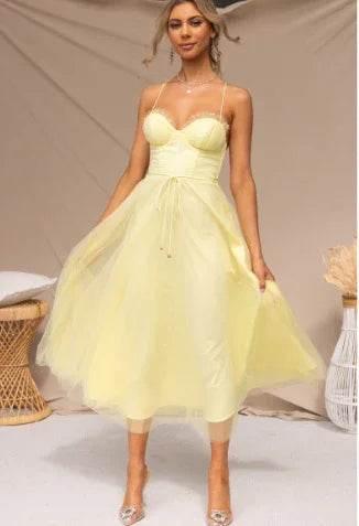 Temperament Camisole Mesh Party & Evening Dress – Mid-Length - ZA-Zola