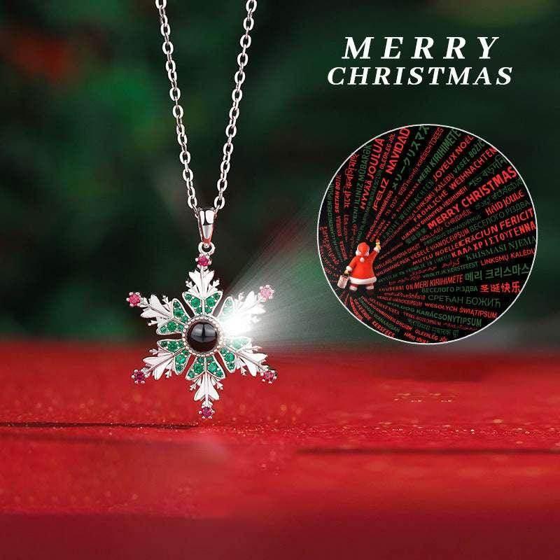 Christmas Snowflake Projection Necklace – Romantic Gift - ZA-Zola