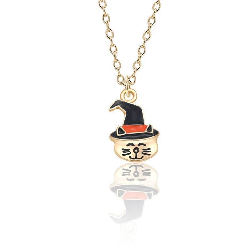 ZA-Zola Halloween Pumpkin Cat Necklace - ZA-Zola