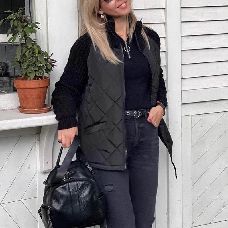 Winter Stand Collar Cotton Jacket – Warm Zipper Coat for Women - ZA-Zola