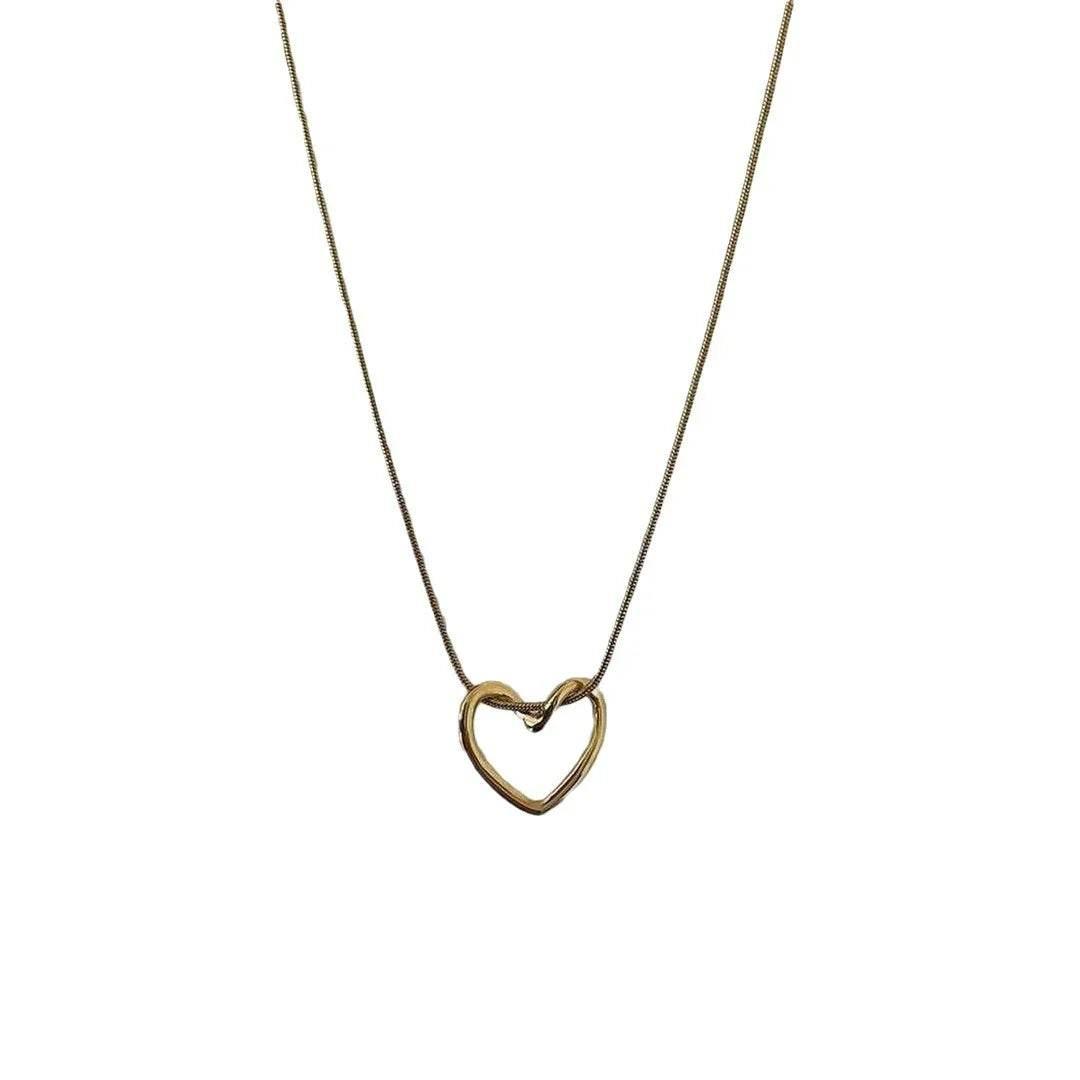Titanium Steel Hollow Heart Necklace – Simple & Elegant - ZA-Zola