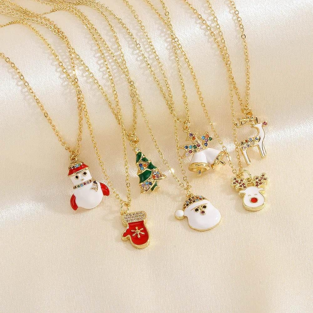 Festive Christmas Tree & Santa Necklace – Shop Now - ZA-Zola