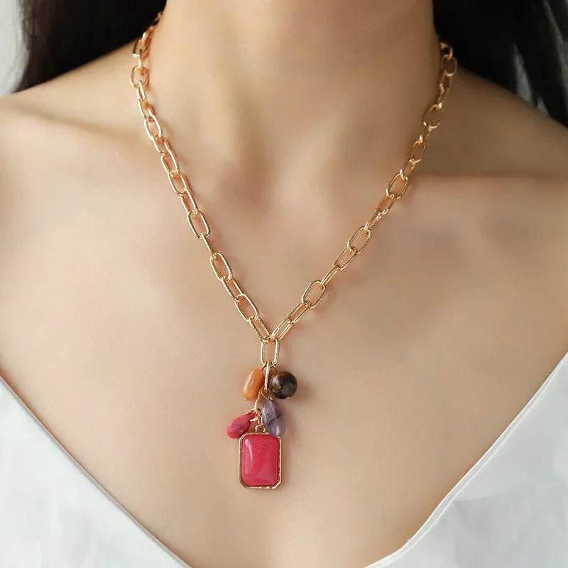 Lux Color Pendant Necklace for Women – Chic & Bold - ZA-Zola