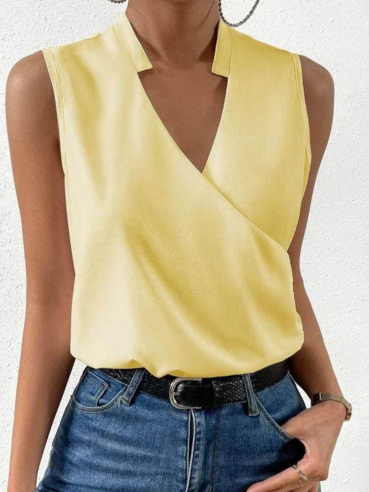 Chic V-Neck Sleeveless Casual Top for Women - ZA-Zola