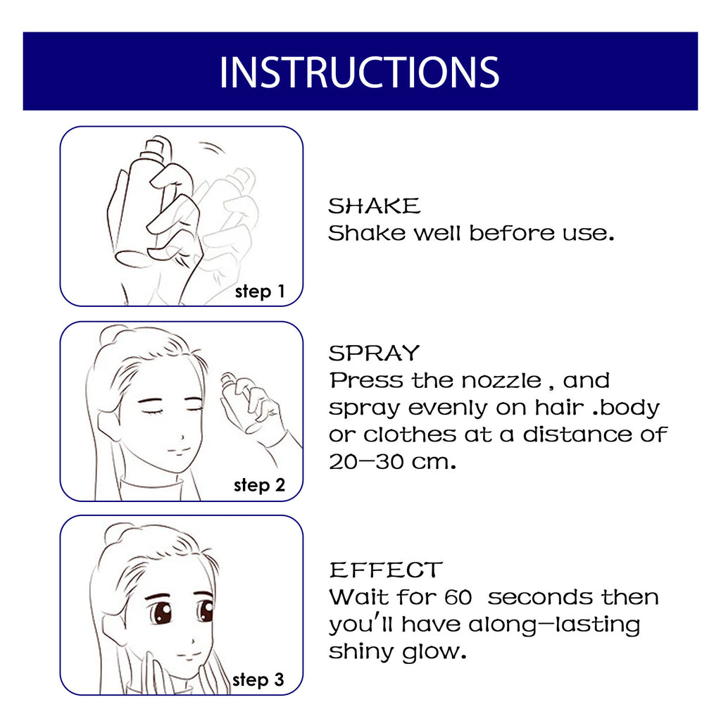 Instructions for a hair product with step-by-step illustrations and text.