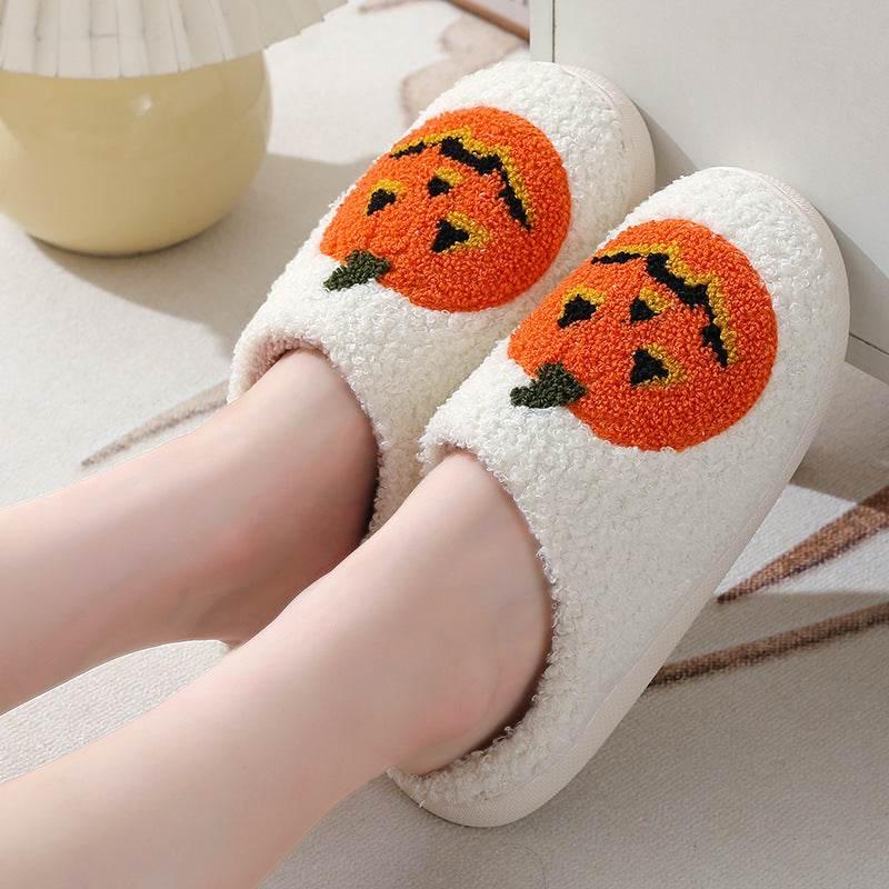 ZA-Zola Halloween Pumpkin Plush Slippers - ZA-Zola