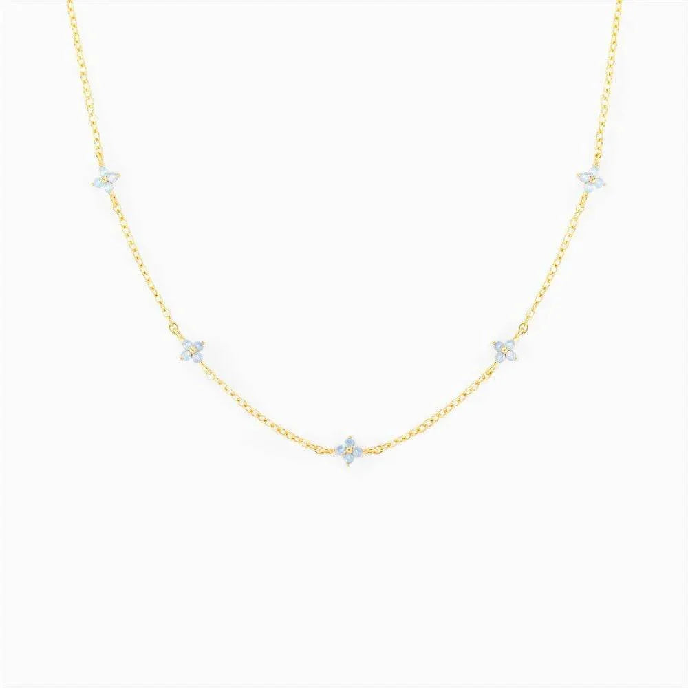 Ins Style Blue Flower Necklace – Summer Beach Chic - ZA-Zola