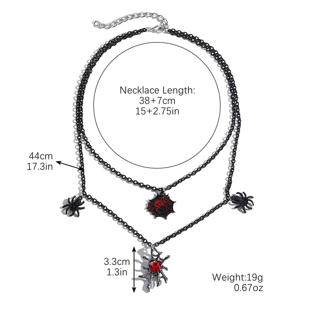 ZA-Zola Halloween Bat Ghost Skull Necklace - ZA-Zola
