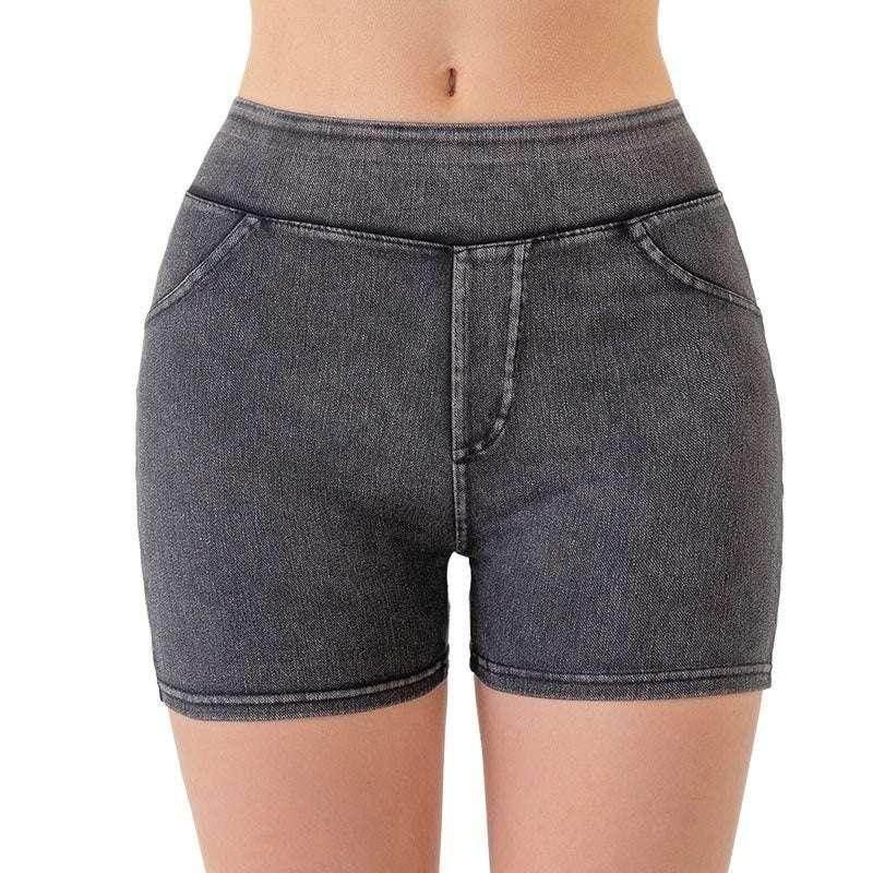 High-Waist Hip Lift Yoga Denim Shorts for Women - ZA-Zola