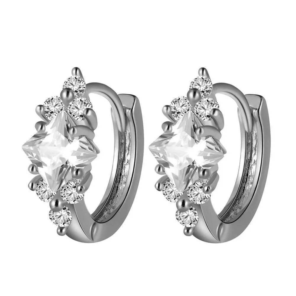 Square Zircon Geometric Earrings – Bold & Elegant - ZA-Zola