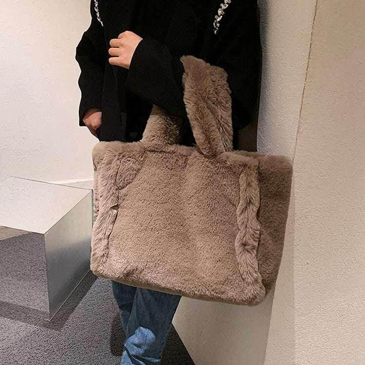 Winter Chain Plush Handbag | Trendy Tote Bag for Women - ZA-Zola