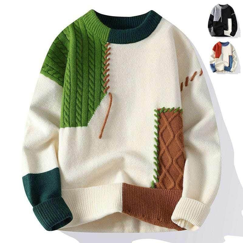 Colorblock Men's Pullover Sweater - Winter Fashion - ZA-Zola