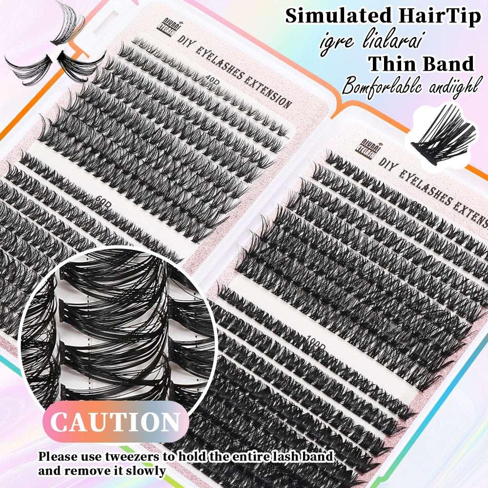Cluster Eyelashes Set – 32 Rows, 640 Segmented Lashes - ZA-Zola
