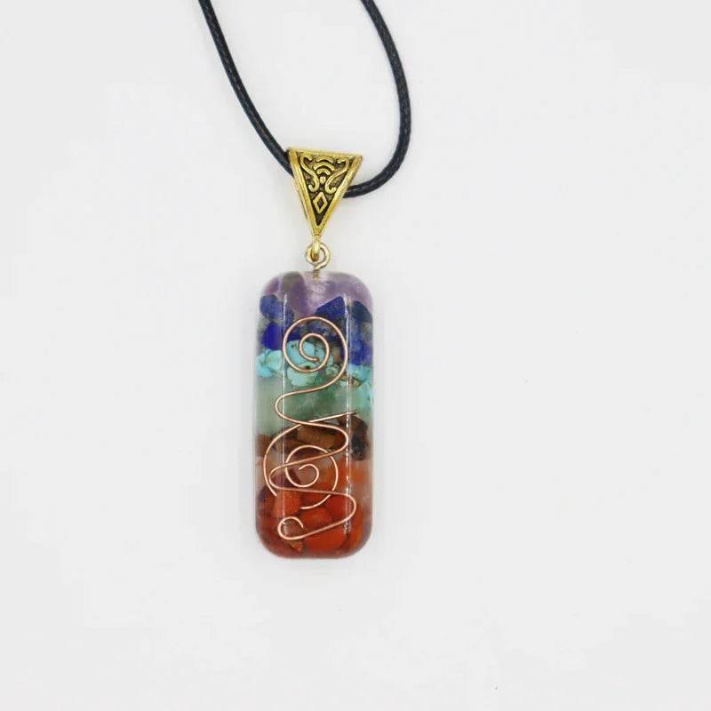 7 Chakra Reiki Healing Stone Pendant Necklace - ZA-Zola