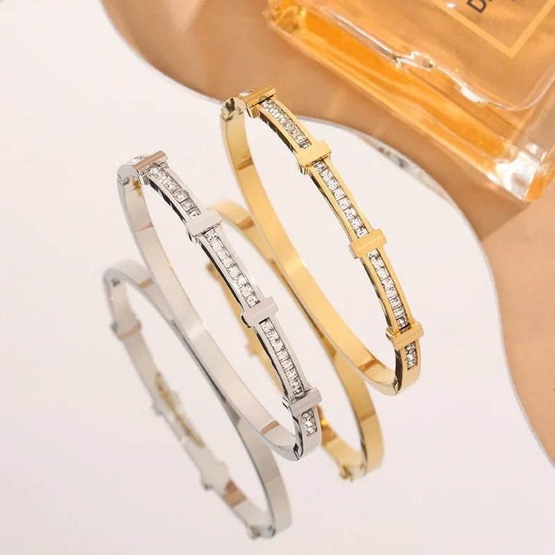 Shop Zircon Double Layer Open Bracelet - Buy Now! - ZA-Zola