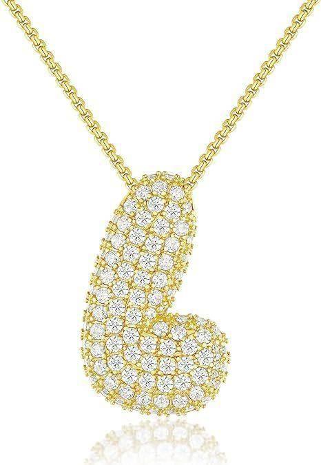 Zircon Balloon Letter Pendant Necklace for Women - ZA-Zola
