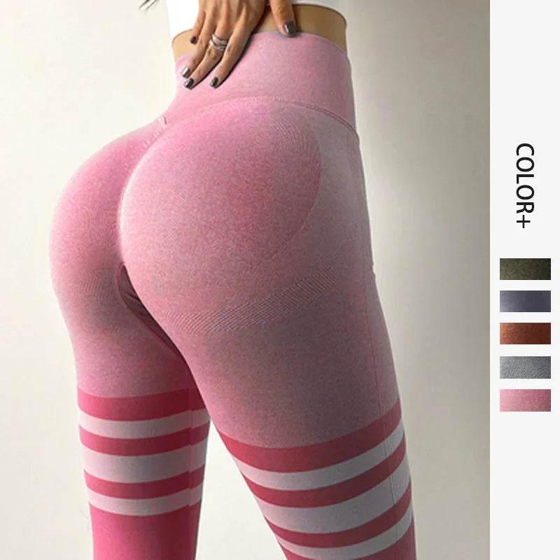 Stripe Fitness Leggings – High Waist, Tummy Control - ZA-Zola
