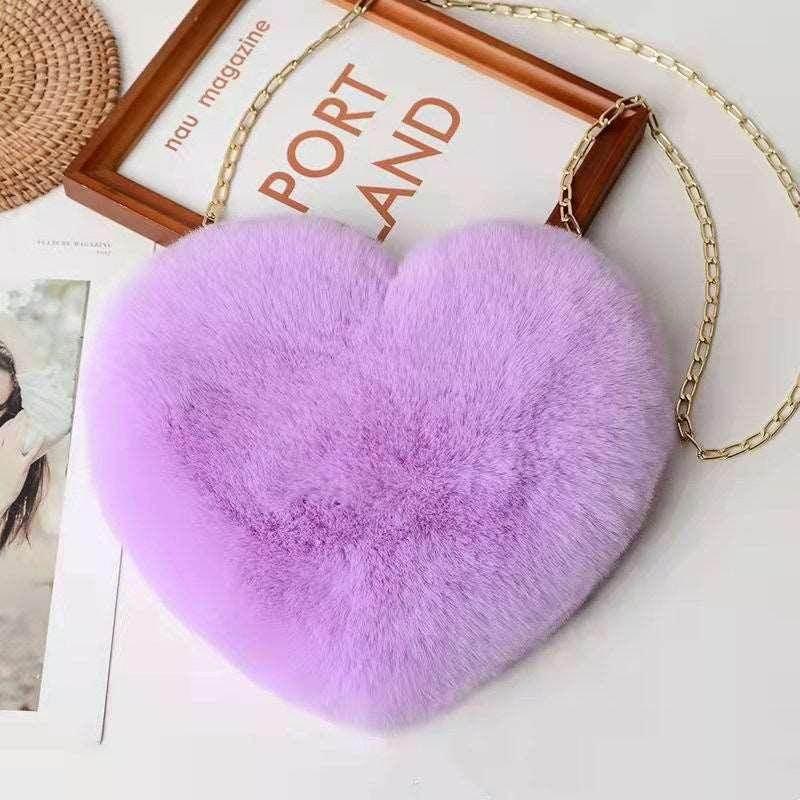 Heart Plush Chain Shoulder Bag | Valentine's Day Gift - ZA-Zola