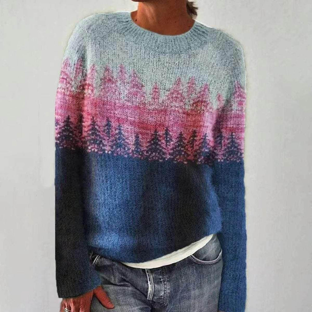 Women’s Sea Blue Pullover Sweater Top - ZA-Zola