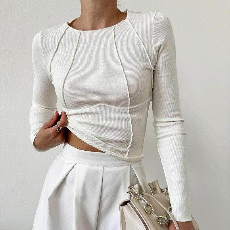 Slim Long Sleeve Knitted Top – Shop Now! - ZA-Zola