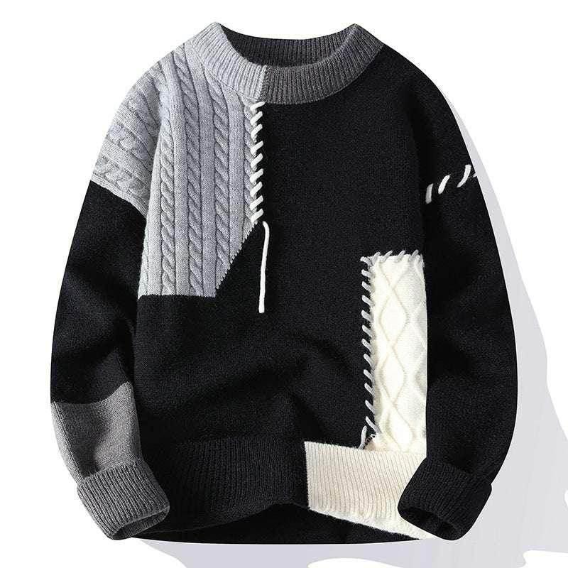 Colorblock Men's Pullover Sweater - Winter Fashion - ZA-Zola
