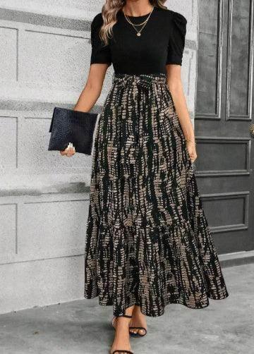 Elegant Floral A-Line Vacation Dress - ZA-Zola